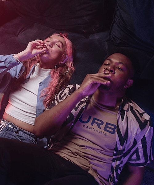 A Boy and A Girl Smoking Pre-Rolls at URB Cannabis A Boy and A Girl Smoking Pre-Rolls at URB Cannabis